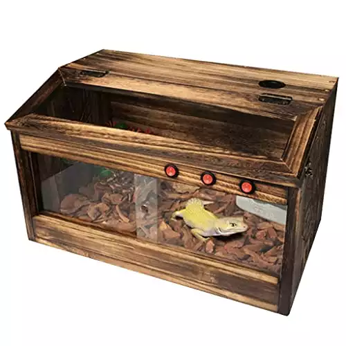 Reptile Wooden Terrarium, Habitat Tank for Bearded Dragon 23.6"x 15.7"